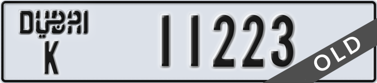 dubai License Plate Number 11223 Code K