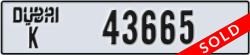dubai - code - K - number -43665
