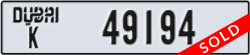 dubai - code - K - number -49194