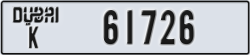 dubai - code - K - number -61726