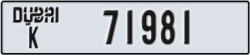 dubai - code - K - number -71981