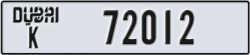 dubai - code - K - number -72012