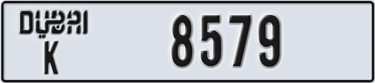 dubai License Plate Number 8579 Code K