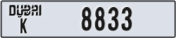 dubai - code - K - number -8833