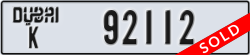 dubai - code - K - number -92112