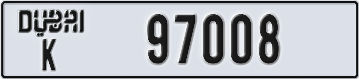 dubai License Plate Number 97008 Code K