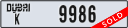 dubai - code - K - number -9986