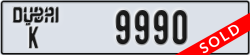 dubai - code - K - number -9990