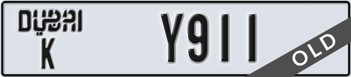 dubai License Plate Number Y911 Code K
