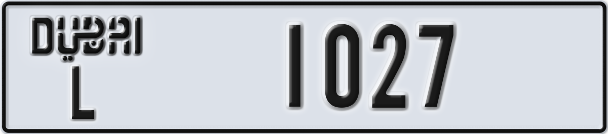 dubai License Plate Number 1027 Code L