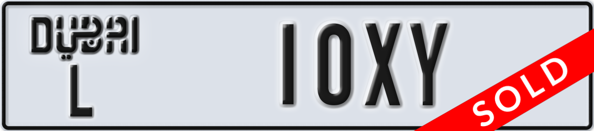 dubai License Plate Number 10XY Code L