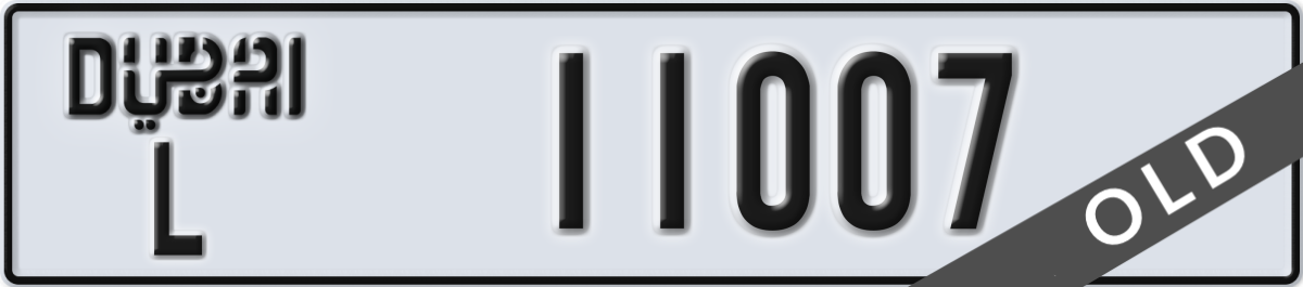 dubai License Plate Number 11086 Code L