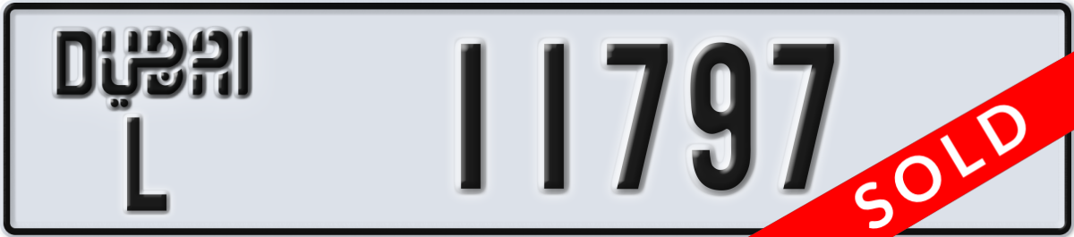 dubai License Plate Number 11797 Code L