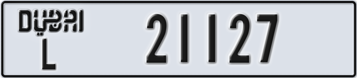 dubai License Plate Number 21127 Code L