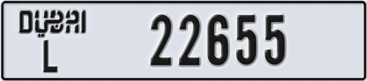 dubai License Plate Number 22655 Code L