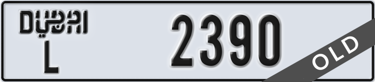 dubai License Plate Number 2390 Code L