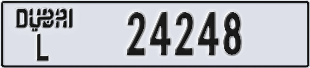 dubai License Plate Number 24248 Code L