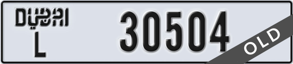 dubai License Plate Number 30504 Code L