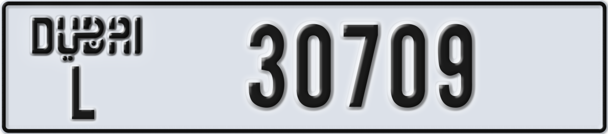 dubai License Plate Number 30709 Code L