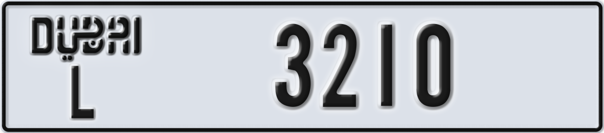 dubai License Plate Number 3210 Code L
