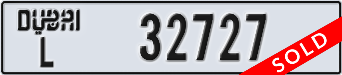 dubai License Plate Number 32727 Code L