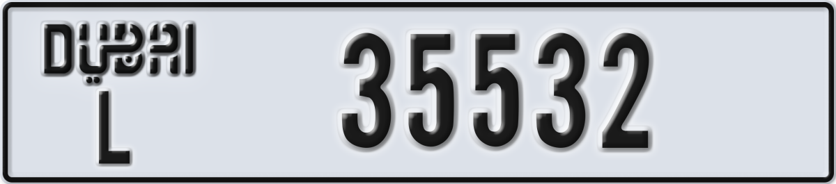 dubai License Plate Number 35532 Code L