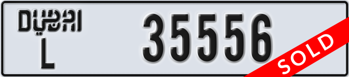 dubai License Plate Number 35556 Code L