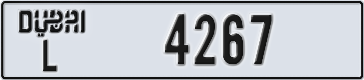 dubai License Plate Number 4267 Code L