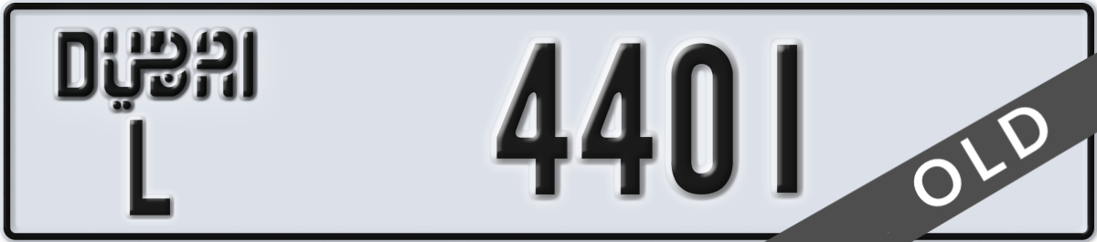 dubai License Plate Number 4401 Code L