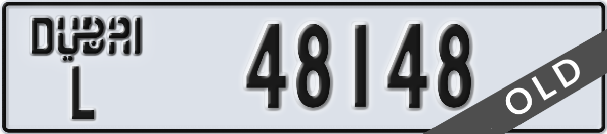 dubai License Plate Number 48148 Code L