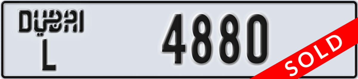 dubai License Plate Number 4880 Code L