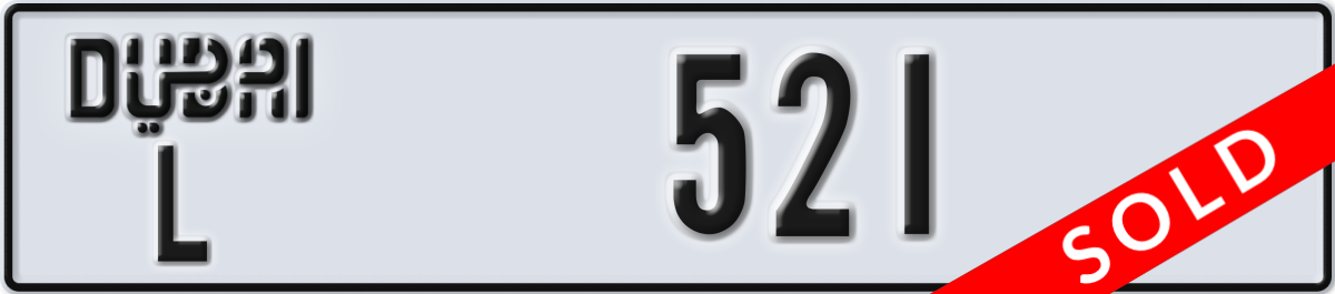 dubai License Plate Number 600 Code L