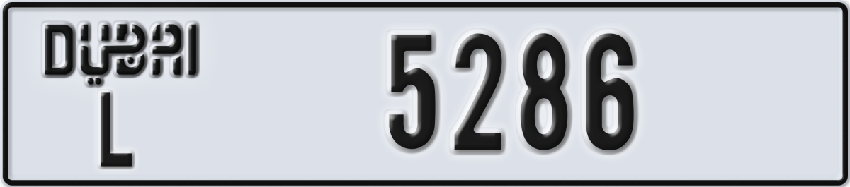 dubai License Plate Number 5286 Code L