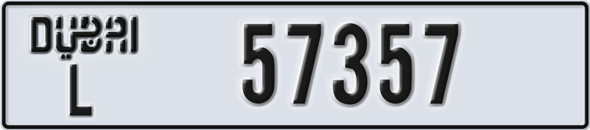 dubai License Plate Number 57357 Code L