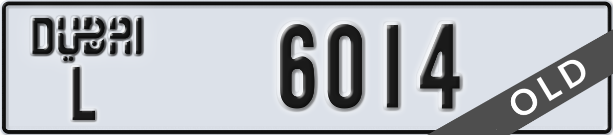 dubai License Plate Number 6014 Code L