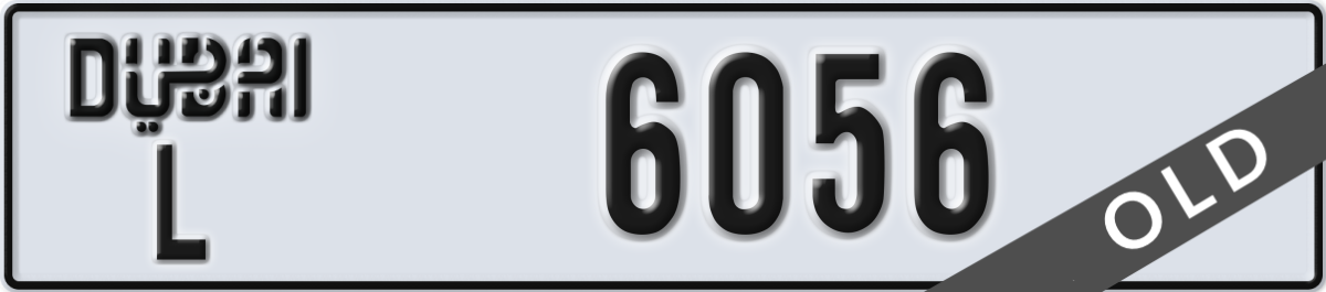 dubai License Plate Number 6056 Code L