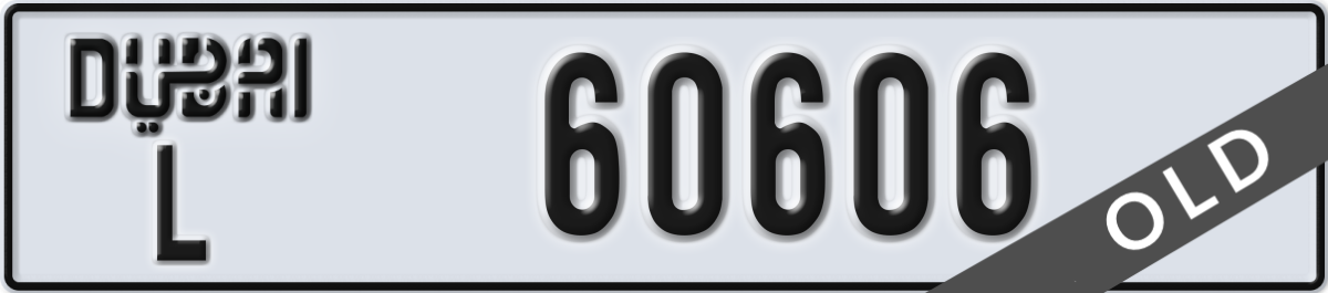 dubai License Plate Number 60606 Code L