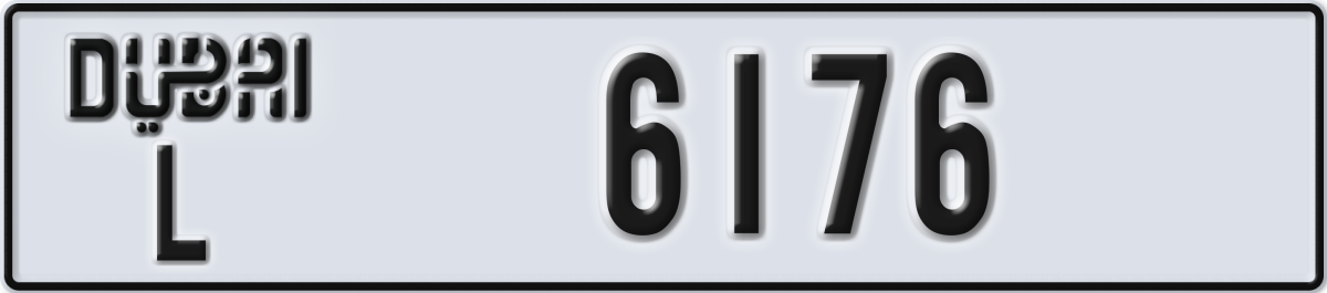 dubai License Plate Number 6176 Code L