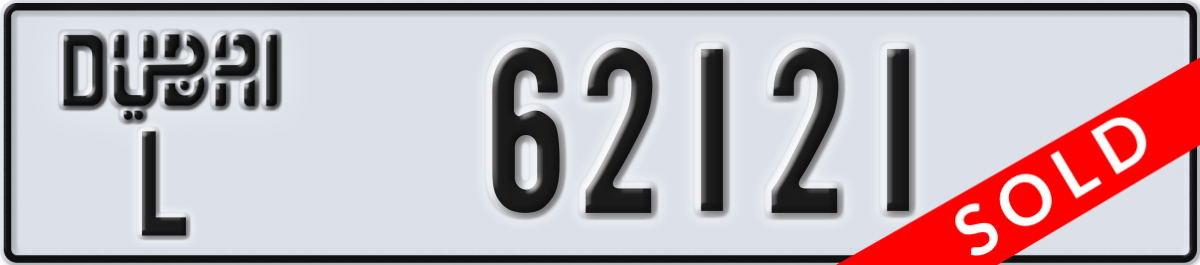 dubai License Plate Number 62121 Code L