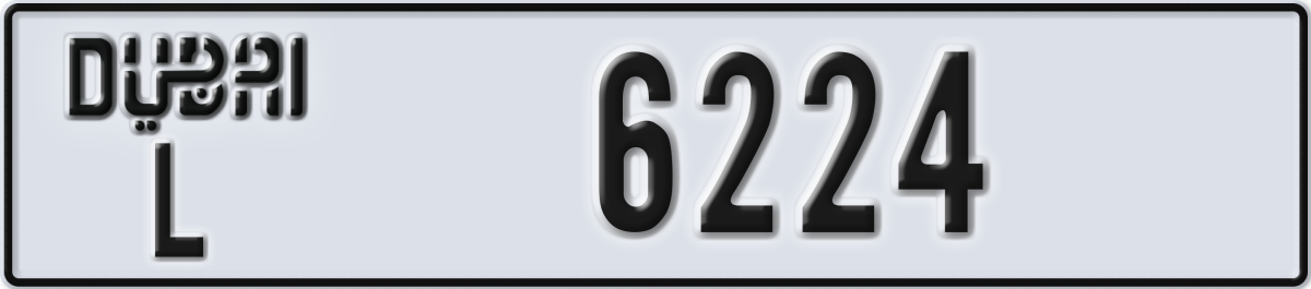 dubai License Plate Number 6224 Code L