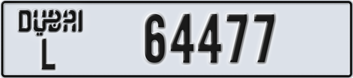 dubai License Plate Number 64477 Code L