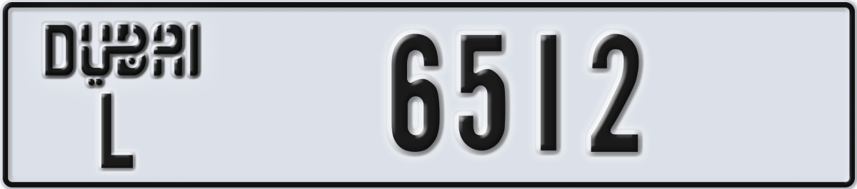 dubai License Plate Number 6591 Code L