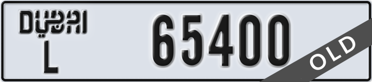 dubai License Plate Number 65400 Code L