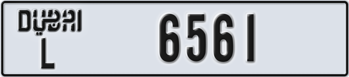 dubai License Plate Number 6561 Code L