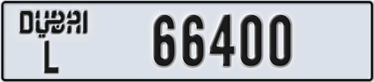 dubai License Plate Number 66400 Code L