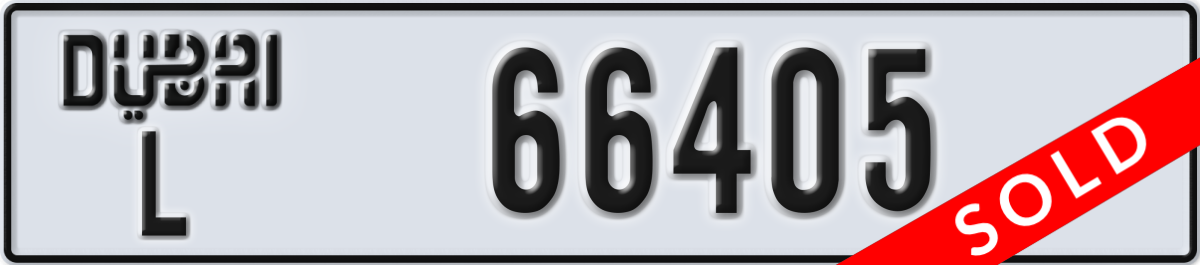 dubai License Plate Number 66405 Code L