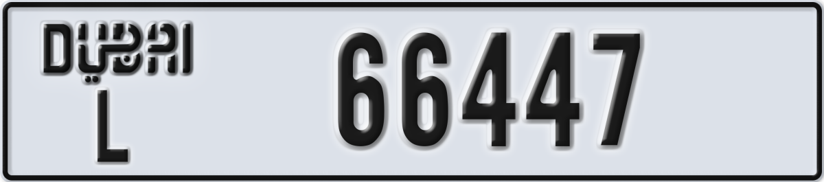 dubai License Plate Number 66447 Code L