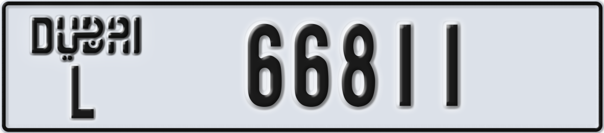 dubai License Plate Number 66811 Code L