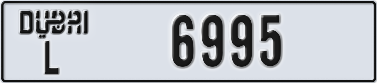 dubai License Plate Number 6995 Code L