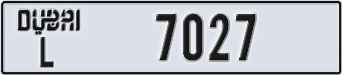dubai License Plate Number 7027 Code L
